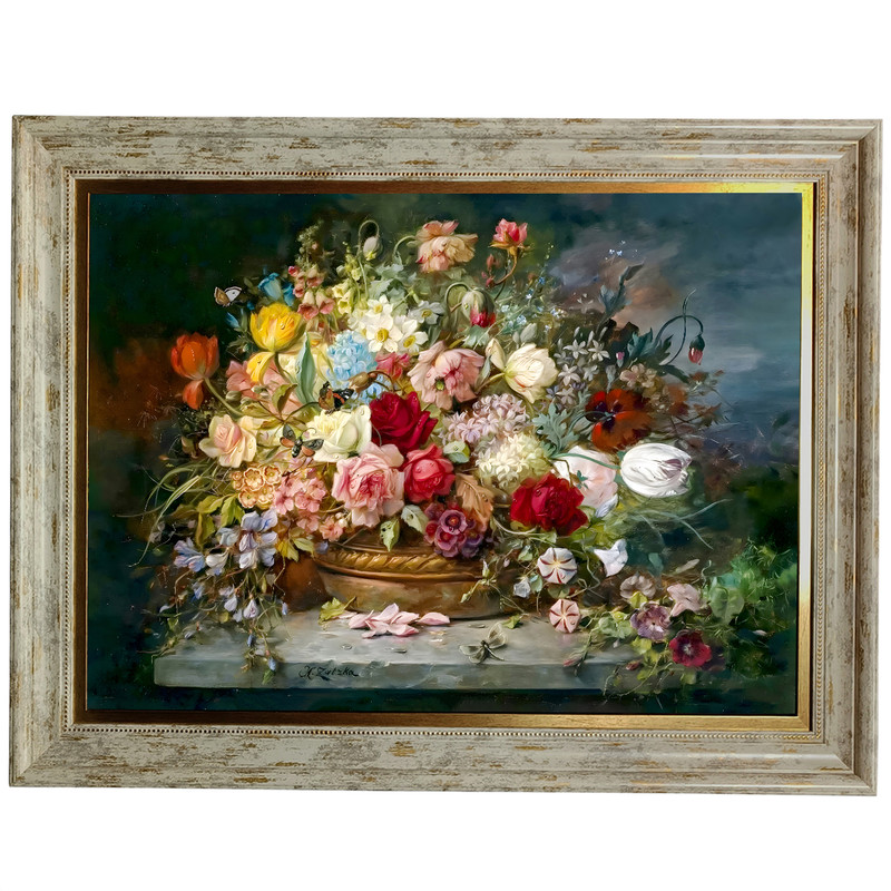تابلو فرش ماشینی طرح گلان گل کد 40