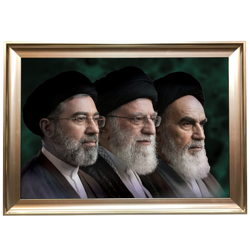 تابلو فرش ماشینی طرح رهبران انقلاب اسلامی کد 70*100