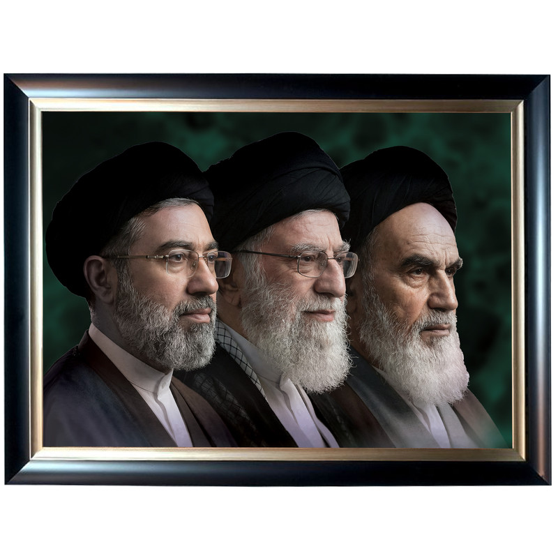 تابلو فرش ماشینی طرح سومین رهبر انقلاب سلامی کد 50*70